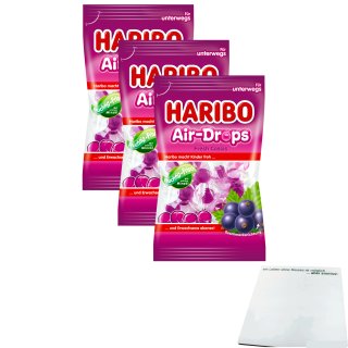 Haribo Air-Drops Fresh Cassis 3er Pack (3x100g Beutel) + usy Block