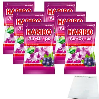 Haribo Air-Drops Fresh Cassis 6er Pack (6x100g Beutel) + usy Block