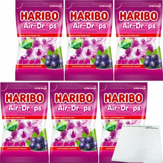 Haribo Air-Drops Fresh Cassis 6er Pack (6x100g Beutel) + usy Block