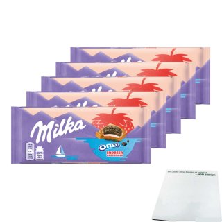 Milka Oreo Sandwich Erdbeer Schokoladentafel 5er Pack (5x92g) + usy Block