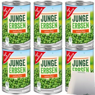 G&G Junge Erbsen extra fein 6er Pack (6x400g Dose) + usy Block