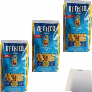 De Cecco Nudeln Millerighe n.25 3er Pack (3x500g Packung) + usy Block