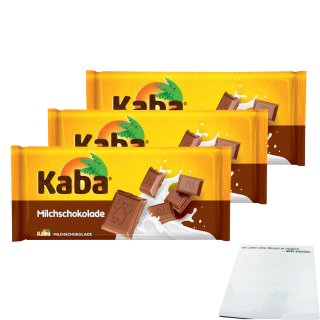 Kaba Schokoladentafel Milchschokolade 3er Pack (3x100g Packung) + usy Block