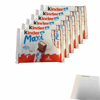 Kinder Maxi Schokoladen Riegel 6er Pack (6x126g Packung) + usy Block