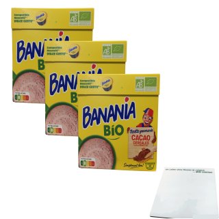 BANANIA Bio Cacao Cereales Touche de Banane & Miel (3x192g Packung) + usy Block