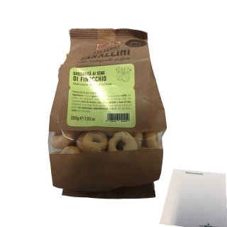 Puglia Sapori Taralli Gebäck mit Fenchel (200g Beutel) + usy Block