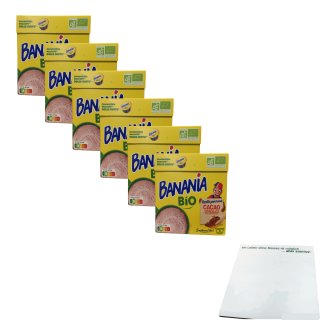 BANANIA Bio Cacao Cereales Touche de Banane & Miel (6x192g Packung) + usy Block