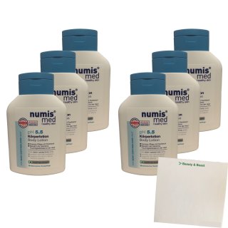 Numis Med pH 5,5 Körperlotion 6er Pack (6x200ml Flasche) + usy Block