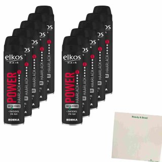 Elkos Haarlack Power mega stark 10er Pack (10x300ml)+ usy Block