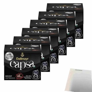 Dallmayr Capsa Espresso Boost 6er Pack (6x56g Packung) + usy Block