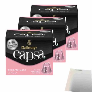 Dallmayr Capsa Lungo Decaffeinato 3er Pack (3x56g Packung) + usy Block