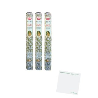 HEM Weihrauch Stick Precious Jasmine 3er Pack (60Stk) + usy Block