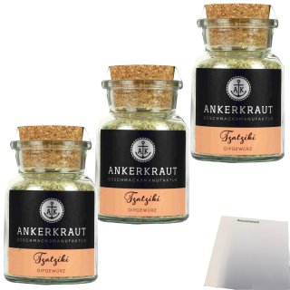 Ankerkraut Tzatziki Dipgewürz 3er Pack (3x100g Glas) + usy Block
