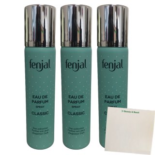 Fenjal Eau de Parfum Spray Classic 3er Pack (3x75ml Dose) + usy Block