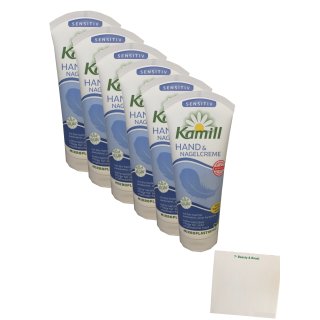 Kamill Hand & Nagelcreme Sensitiv 6er Pack (6x100ml Tube) + usy Block