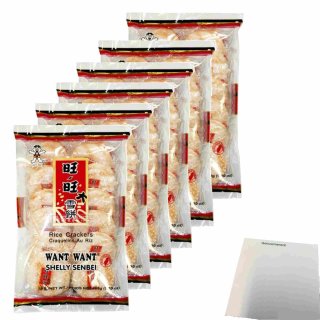 Want Want Süße Senbei Reiscracker 6er Pack (6x150g Beutel)+ usy Block
