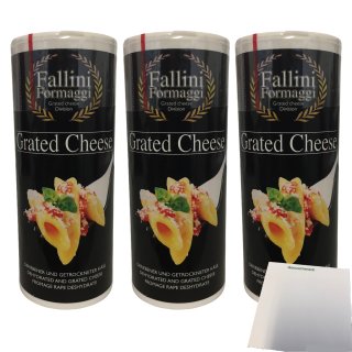 Fallini Formaggi Grated Cheese 3er Pack (Hartkäse 32% 3x80g Streuer Dose) + usy Block