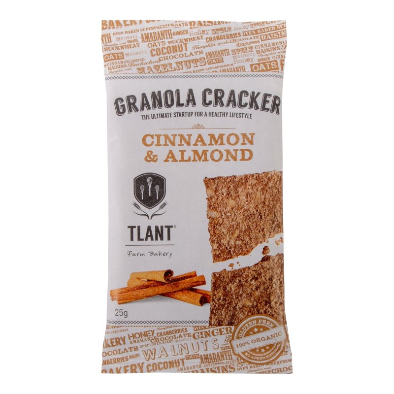 Granola cracker cinnamon almond, glutenvrijlactosevrij BIO (20 zakje