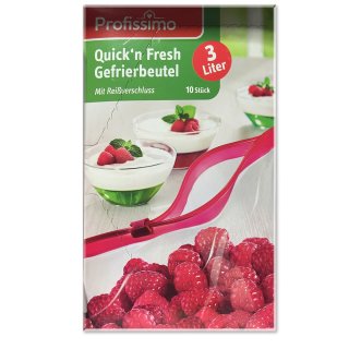 Profissimo Quickn Fresh Gefrierbeutel mit Reissverschluss 3 Liter (10St)