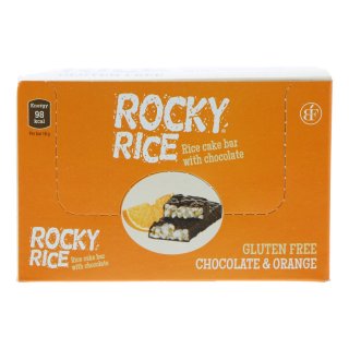 Knapperige rijstreep met chocolade en sinaasappel, glutenvrij 20 stuks x 18 gram