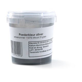 Poederkleur zilver Bakje 25 gram