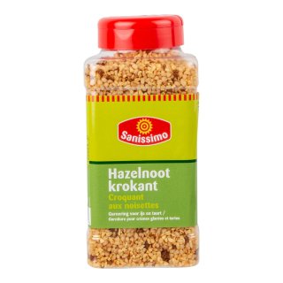 Hazelnoot krokant garnering voor ijs en taart Pot 600 gram