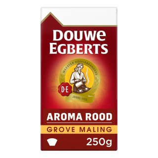 Koffie snelfiltermaling aroma rood grove maling 6 pakken x 250 gram