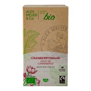 Thee groen cranberry, BIO-FT Pakje 20 stuks x 2 gram