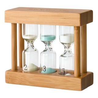 Bredemeijer Kleiner 3-facher Teatimer Sanduhr aus hellem Bambusholz