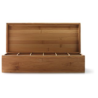 Theedoos Bamboe 12 vaks 37.5 x 15.5 x 10 cm Per stuk