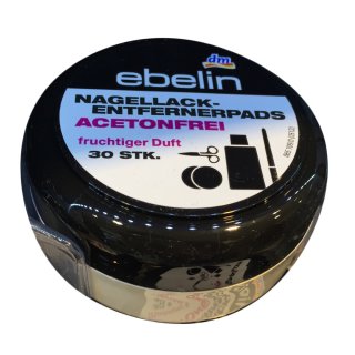 ebelin Nagellackentfernerpads Acetonfrei fruchtiger Duft (30Stk.)