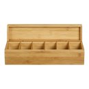 Theedoos Bamboe 6 vaks 37.5 x 8.5 x 10 cm Per stuk