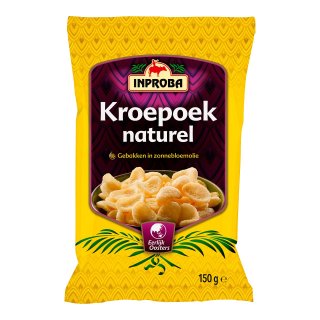 Kroepoek naturel gebakken in zonnebloemolie Zak 150 gram