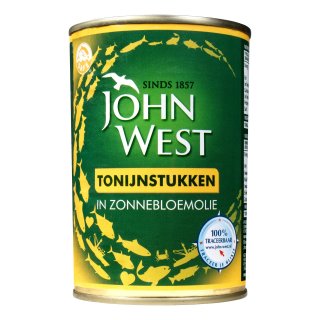 Tonijnstukken in zonnebloemolie 3 blikken x 400 gram