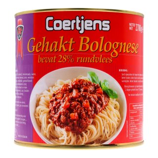 Gehakt bolognese 28% rundvlees Blik 2,7 kilo