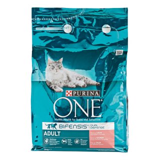 Purina one Cat Adult zalm volkoren granen Zak 3 kilo