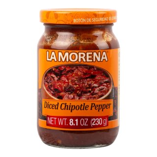 La Morena Diced Chipotle Peppers (230g Glas)
