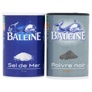 La Baleine Meersalz & Pfeffer Mini Streuer (50g Salz & 18g Pfeffer)