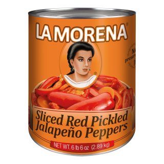 Pepers jalapeño slices red Blik 2,89 kilo