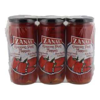 Rode pepers geroosterd 3 potten x 450 gram