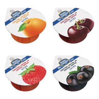 Jam assortiment Doos 100 kuipjes x 25 gram