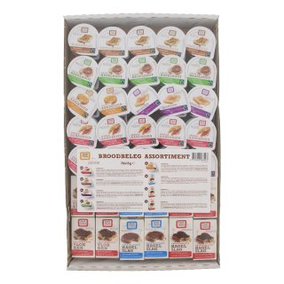 Broodbeleg assortiment, FT Doos 70 stuks x 15 gram