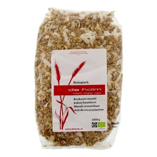 Krokante muesli kokos hazelnoot, BIO Zak 1 kilo