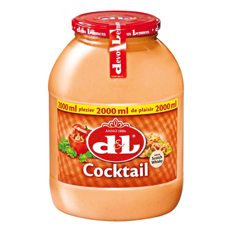 D&L Belgische Gourmet Cocktail Sauce (2L Glas, 1,976 kg)
