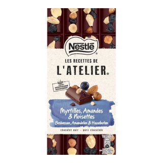 Pure chocolade reep bosbes hazelnoot 3 stuks x 170 gram