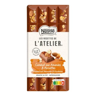 Latelier melk karamel amandel hazelnoot 3 stuks x 170 gram