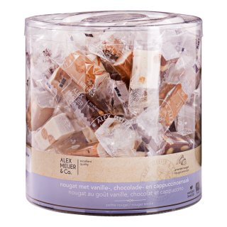 Amandel nougat met vanille-chocolade-cappucino Silo 700 gram