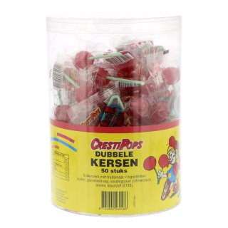 Cresti pops dubbele kersen 50 stuks