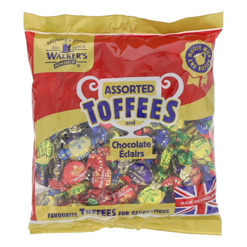 Toffees assorted toffees and chocolate eclairs Zak 750 gram