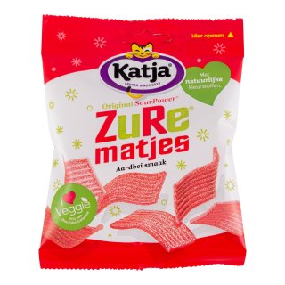 Zure matjes aardbei, vegetarisch-vegan-lactosevrij 24 zakjes x 70 gram